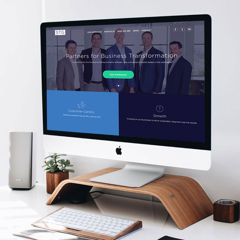 STG website and branding